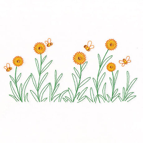 Daisies & Honeybees Border