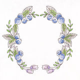Blueberries and Flowers Wreath