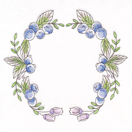 Blueberries and Flowers Wreath