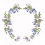 Blueberries and Flowers Wreath