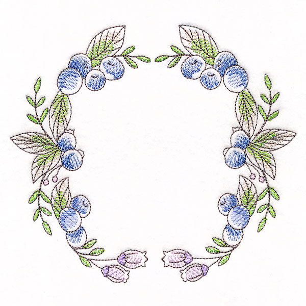 Blueberries and Flowers Wreath