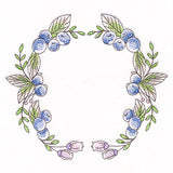 Blueberries and Flowers Wreath