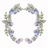 Blueberries and Flowers Wreath
