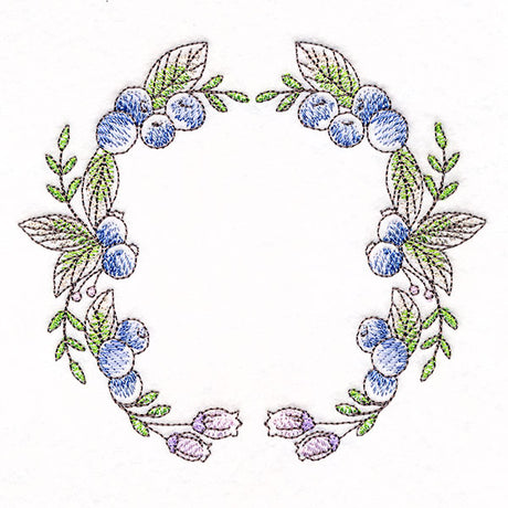 Blueberries and Flowers Wreath