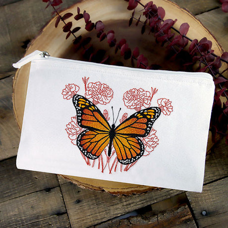 Monarch Butterfly and Carnations