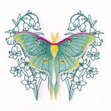 Luna Moth and Snowbell Flowers