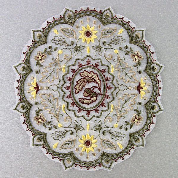 Acorns & Fall Foliage Doily (Organza)