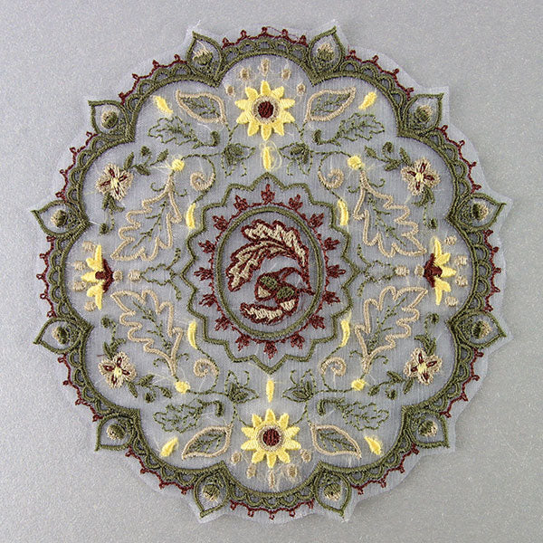 Acorns & Fall Foliage Doily (Organza)