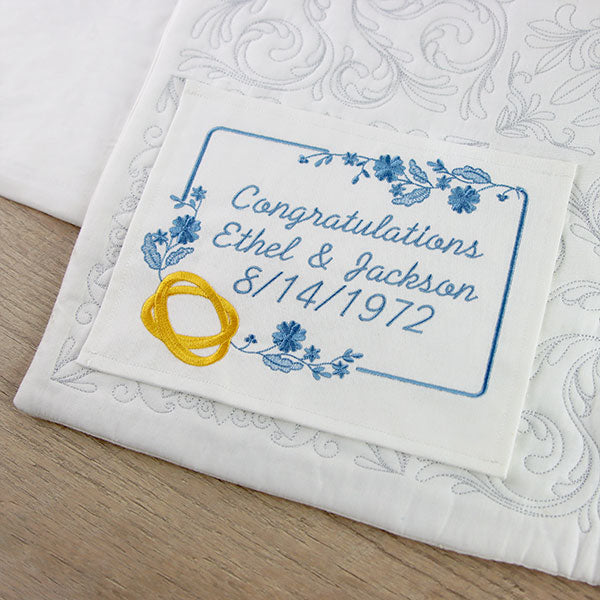 Sheer Ribbons & Rings Quilt Label – Embroidery Library