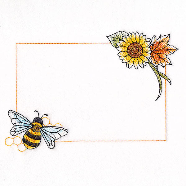 Buzzing Bee and Autumn Blooms Quilt label