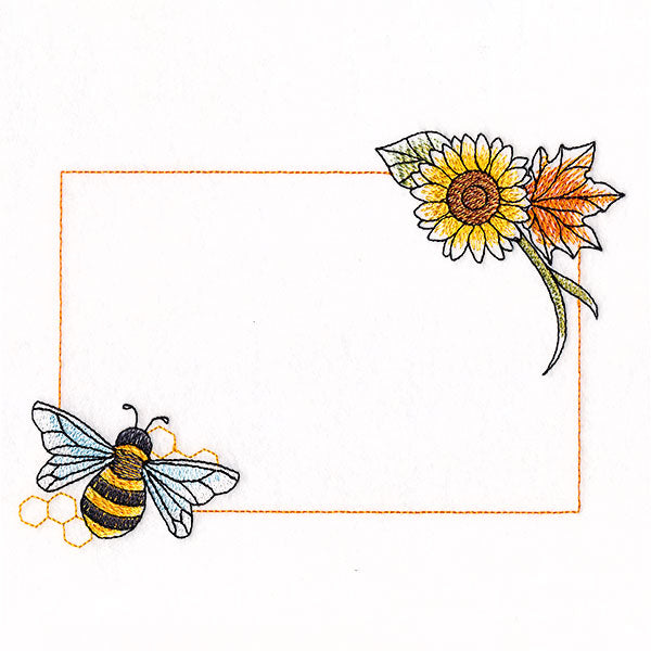 Buzzing Bee and Autumn Blooms Quilt label