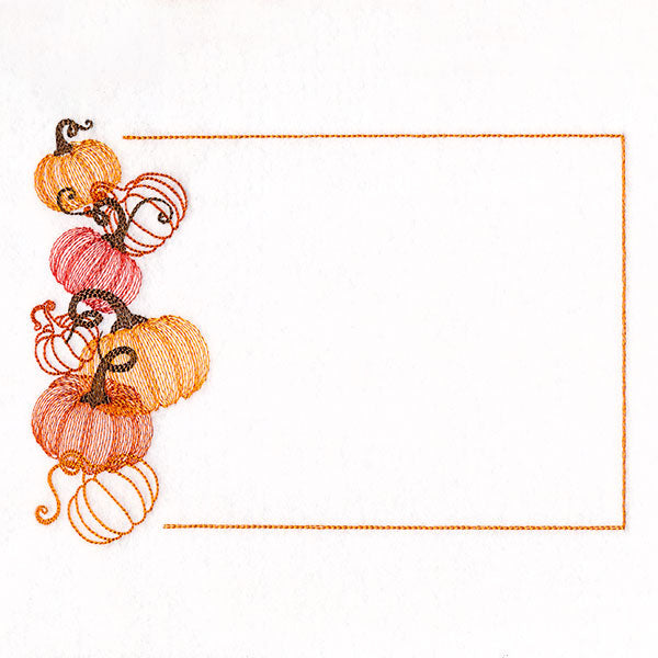 Tumbling Autumn Pumpkins Quilt Label