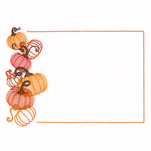 Tumbling Autumn Pumpkins Quilt Label