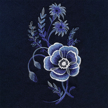 Stunning in Cyanotype Poppy Bouquet