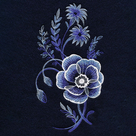 Stunning in Cyanotype Poppy Bouquet