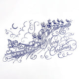 Santa's Flight in Calligraphy