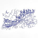 Santa's Flight in Calligraphy