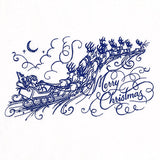 Santa's Flight in Calligraphy