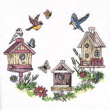 Birdhouse Block Party Wreath