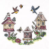 Birdhouse Block Party Wreath