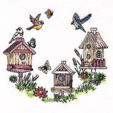 Birdhouse Block Party Wreath