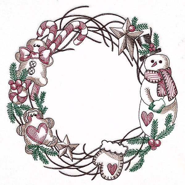 Primitive Christmas Notions Wreath