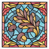 Autumn Accents Stained Glass - Oak Leaf & Acorns