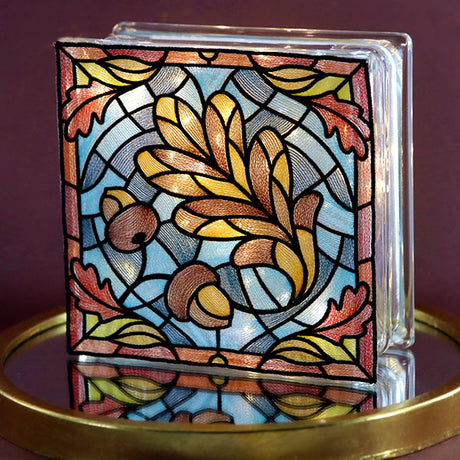 Autumn Accents Stained Glass - Oak Leaf & Acorns