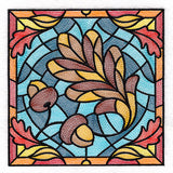 Autumn Accents Stained Glass - Oak Leaf & Acorns