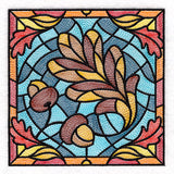 Autumn Accents Stained Glass - Oak Leaf & Acorns
