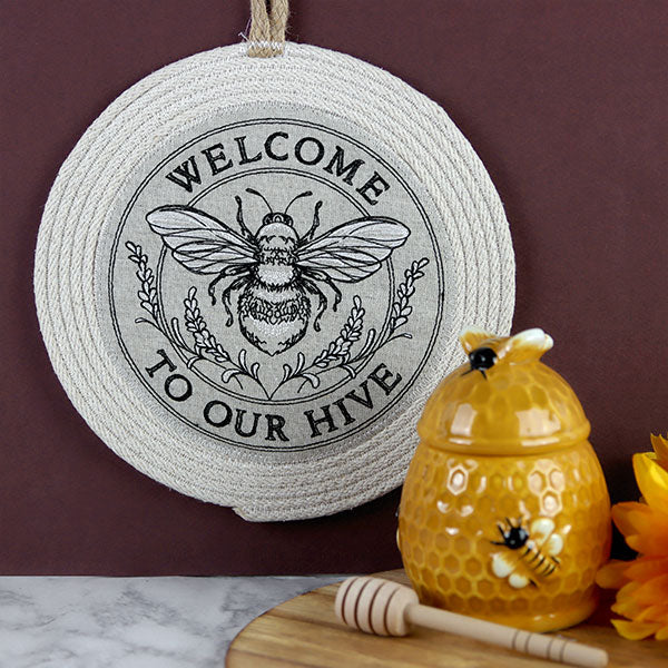 Welcome to Our Hive Honeybee Stamp
