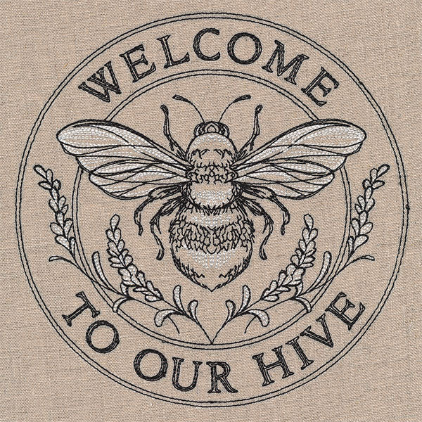 Welcome to Our Hive Honeybee Stamp