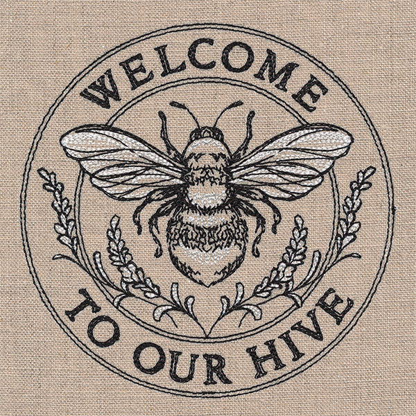 Welcome to Our Hive Honeybee Stamp