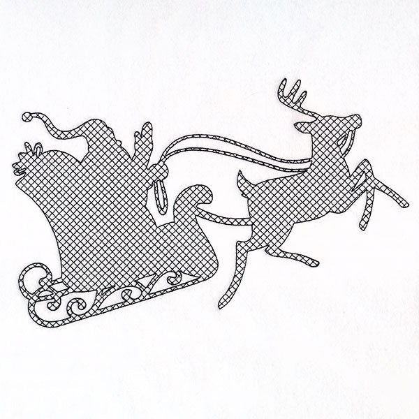 Santa's Flight Silhouette (Trapunto)