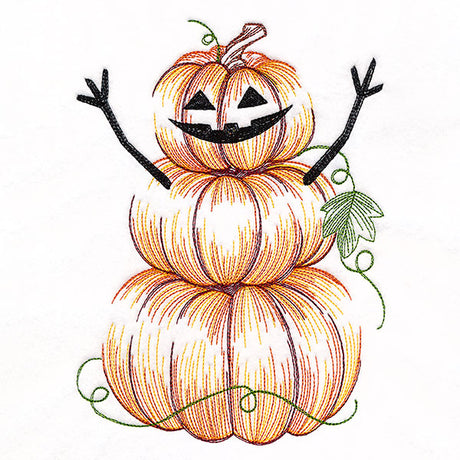 Jack O' Lantern Pumpkin Man Etching