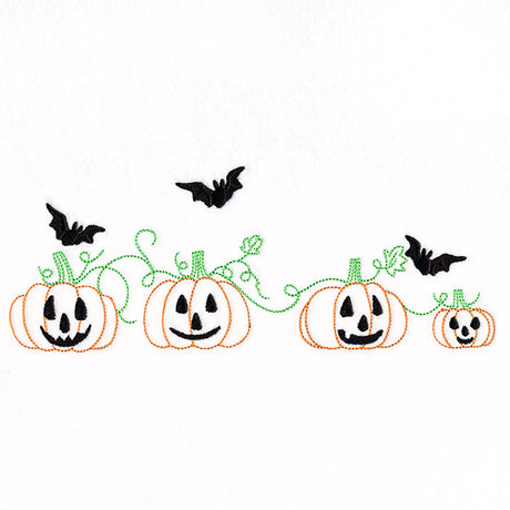 Bats & Jack o' Lanterns Border