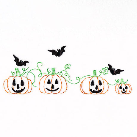 Bats & Jack o' Lanterns Border
