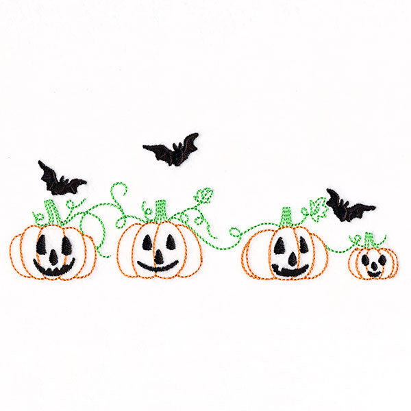 Bats & Jack o' Lanterns Border