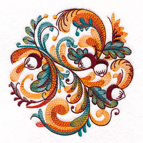 Autumn Acorns Rosemaling Circle