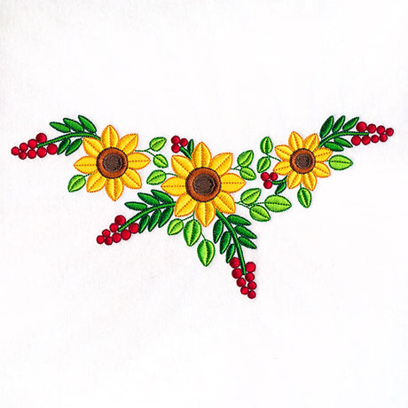 Fall Sunflowers Shirt Collar