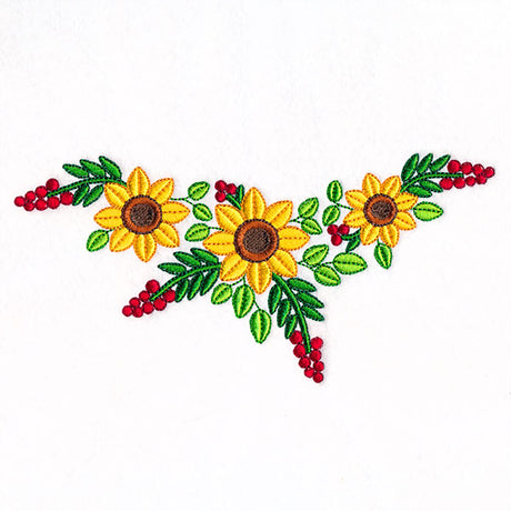 Fall Sunflowers Shirt Collar