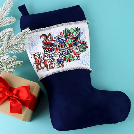 Christmas Mice & Gnomes Sleigh Team Scene