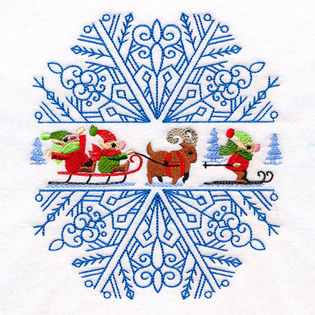 Elves at Play Snowflake Feature