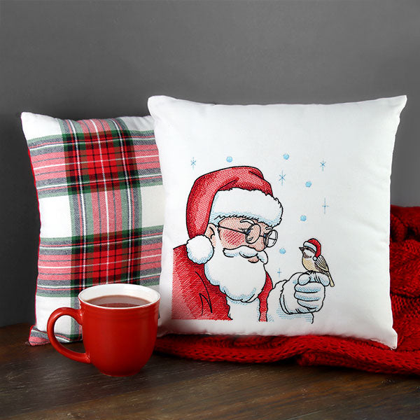 Santa & Chickadee in the Snow