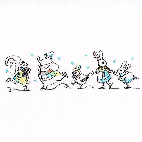 Skating through the Holidays Animal Border