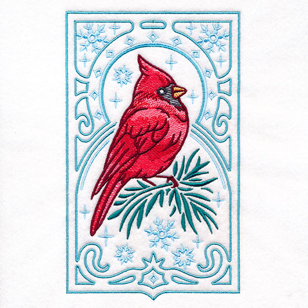 Elegant Winter Bird Panel - Cardinal
