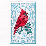 Elegant Winter Bird Panel - Cardinal