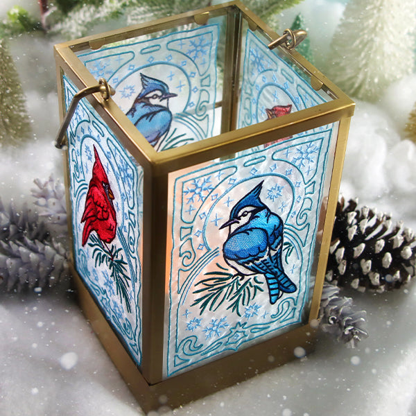 Elegant Winter Bird Panel - Blue Jay