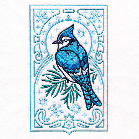 Elegant Winter Bird Panel - Blue Jay