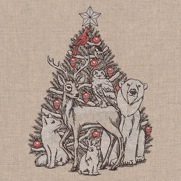 Trim the Christmas Tree North Pole Animals Etching